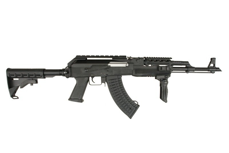 cyma metal ak47 tactical rifle aeg w/ m4 stoc